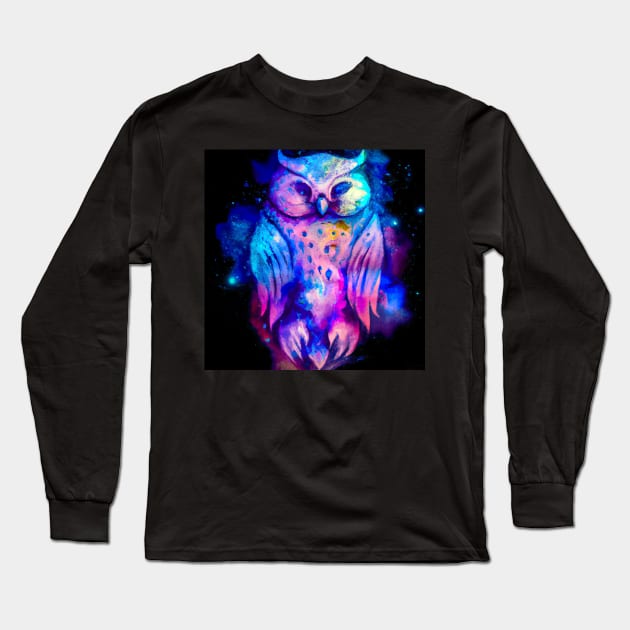 Watercolor owl Long Sleeve T-Shirt by Visualityofai